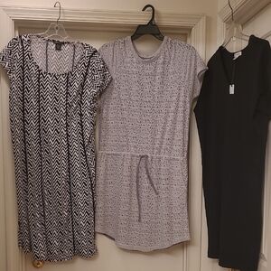 Elegant Black and White Chevron Mini Dress